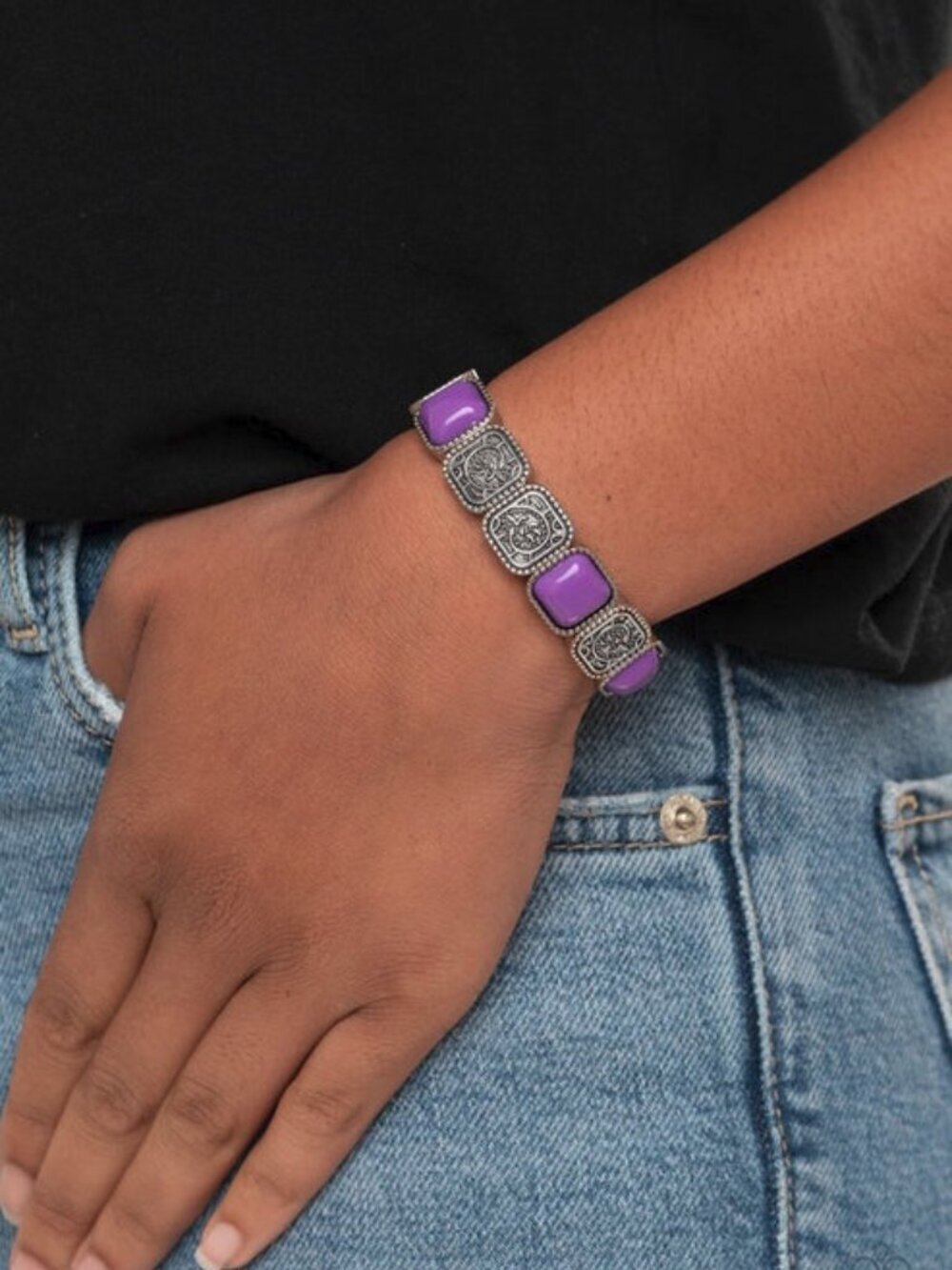 Paparazzi Jewelry Accessories - Trendy Tease - Purple Bracelet - Vintage